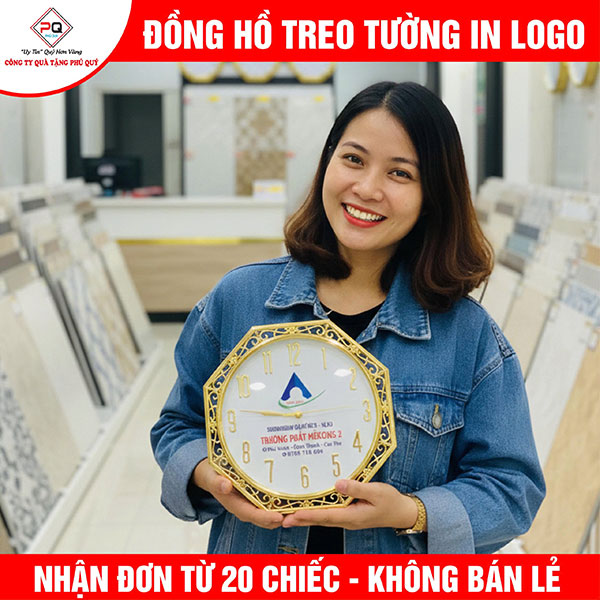 Đồng hồ đa giác viền xi vàng
