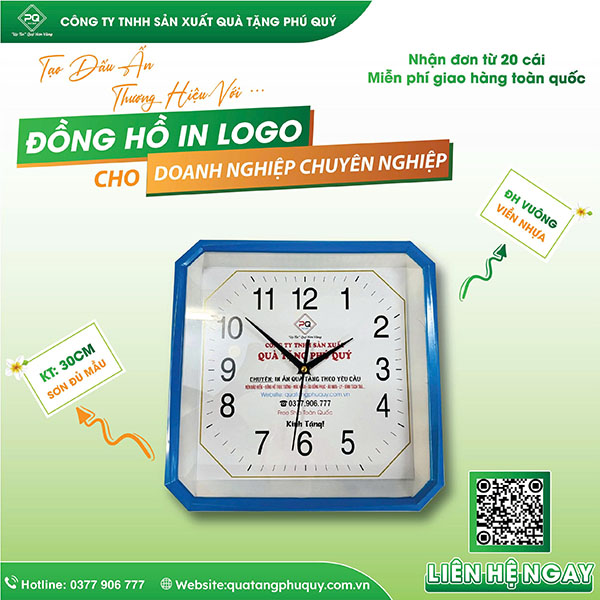 Đồng hồ treo tường quà tặng giúp lan toả thương hiệu tự nhiên