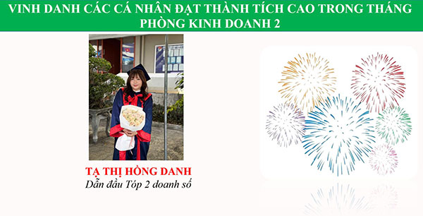 Hồng Danh - Top 2 doanh số của phòng kinh doanh 2