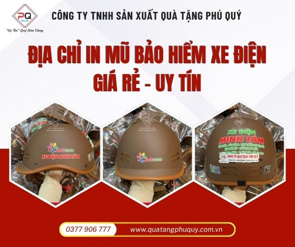 Địa chỉ in mũ bảo hiểm xe điện giá rẻ