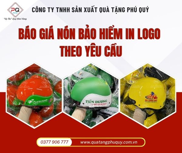 Báo giá nón bảo hiểm in logo theo yêu cầu