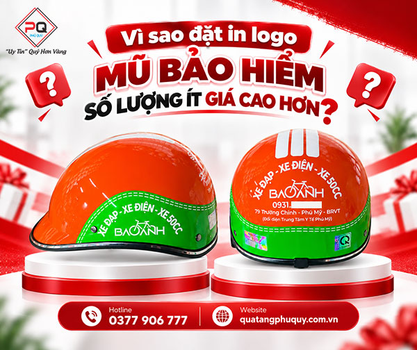 Vì sao đặt mũ bảo hiểm in logo số lượng ít giá lại cao?