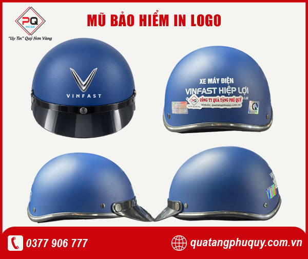 Đơn hàng 100 mũ bảo hiểm Vinfast in 2 mặt trước - sau