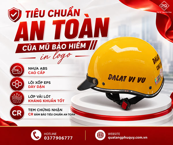 Tiêu chuẩn an toàn của mũ bảo hiểm in logo
