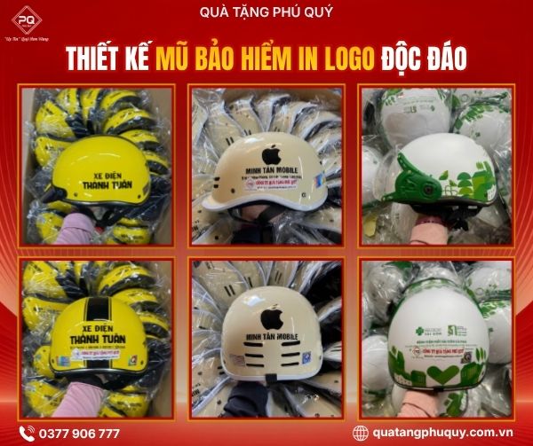 Quà Tặng Phú Quý thiết kế mũ bảo hiểm in theo yêu cầu độc đáo