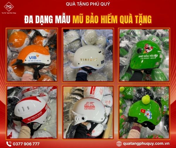 Quà Tặng Phú Quý cung cấp đa dạng mẫu mũ bào hiểm quà tặng