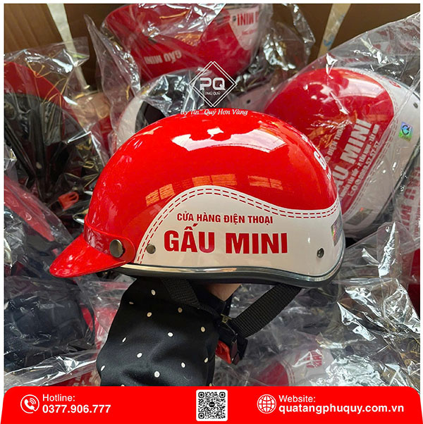 Mũ bảo hiểm in logo không kính Mũ bảo hiểm in logo không kính