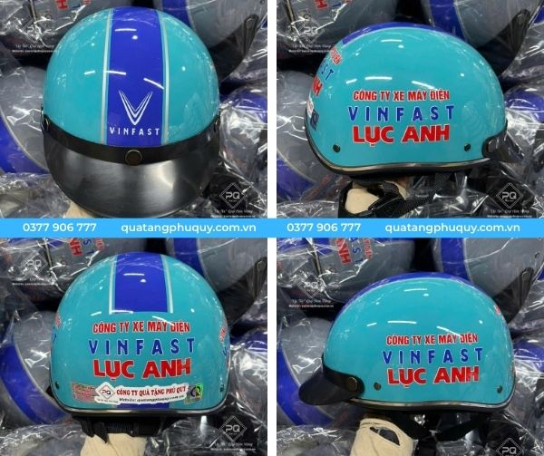 Mũ bảo hiểm in logo cửa hàng Vinfast Lục Anh - Mẫu 3