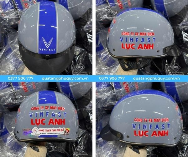 Mũ bảo hiểm in logo cửa hàng Vinfast Lục Anh