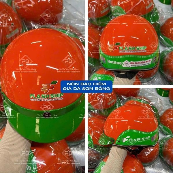 Mẫu 15: Nón bảo hiểm giả da sơn bóng