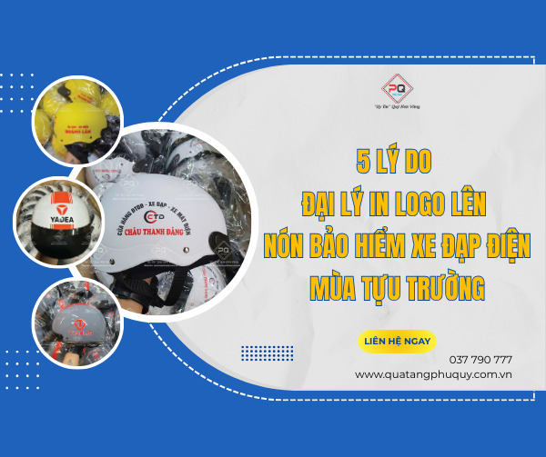 Nón bảo hiểm xe đạp điện in logo