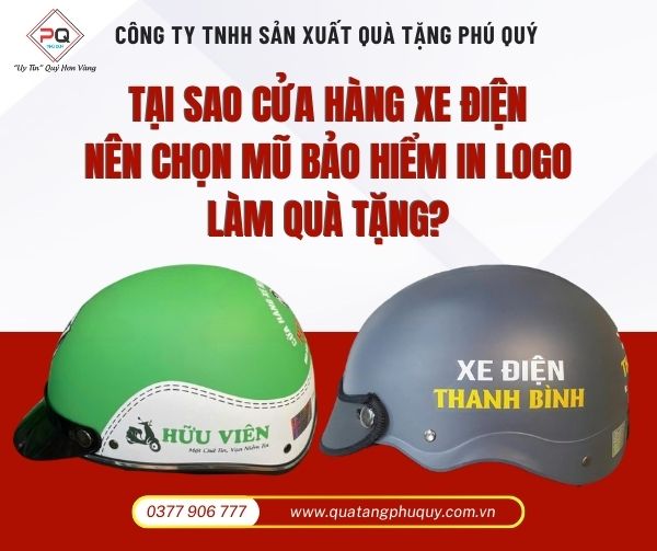 Mũ bảo hiểm in logo thương hiệu xe điện