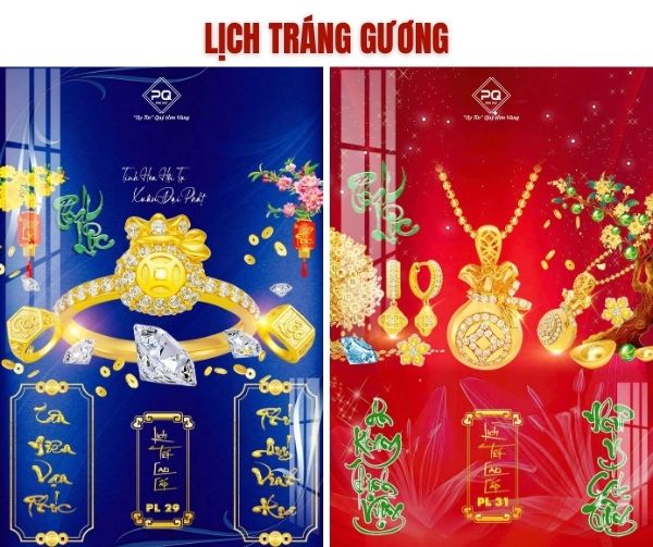 Lịch tráng gương Vàng bạc đá quý