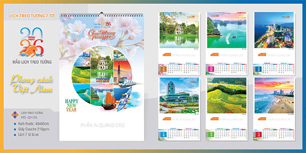 Lịch treo tường 7 tờ