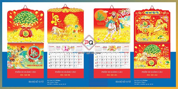 Lịch 13 tờ bế nổi