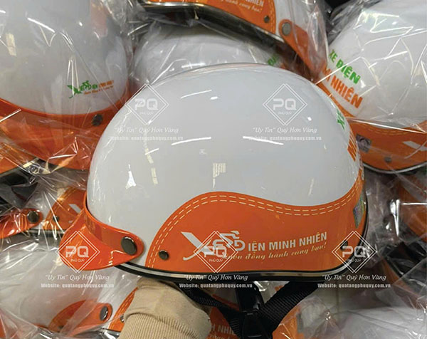 Mẫu mũ bảo hiểm xe điện nửa đầu in logo