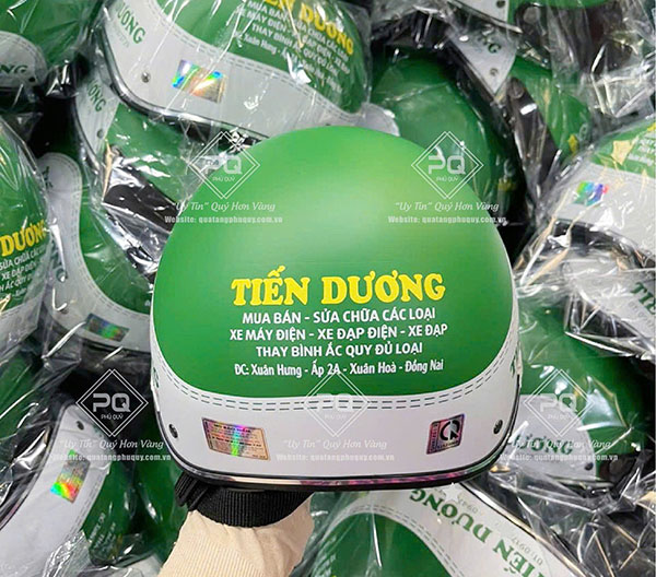 In mũ bảo hiểm xe điện