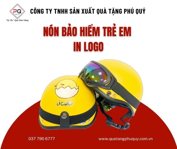 Mũ bảo hiểm trẻ em in logo