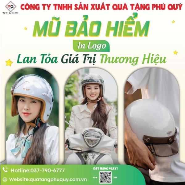 Quà tặng Phú Quý - In nón bảo hiểm theo yêu cầu