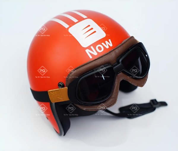 In logo nón bảo hiểm 3/4