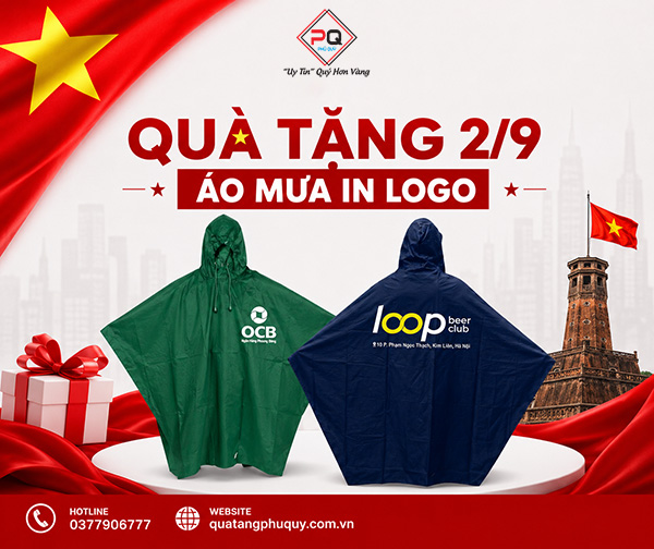Áo mưa in logo làm quà tặng theo yêu cầu Áo mưa in logo làm quà tặng theo yêu cầu