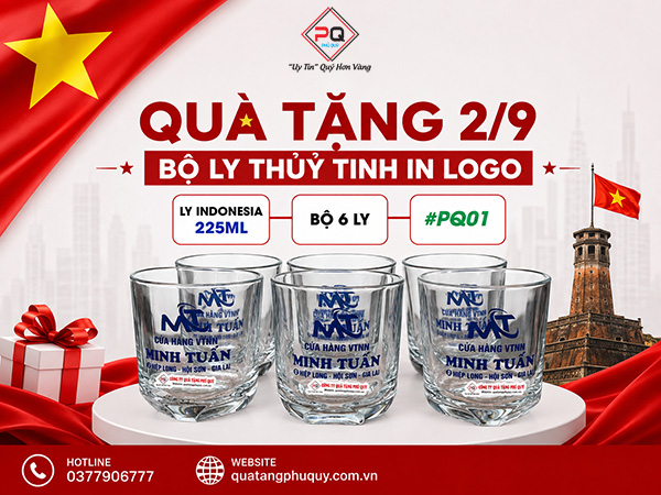 Bộ lý thuỷ tinh in logo Bộ lý thuỷ tinh in logo