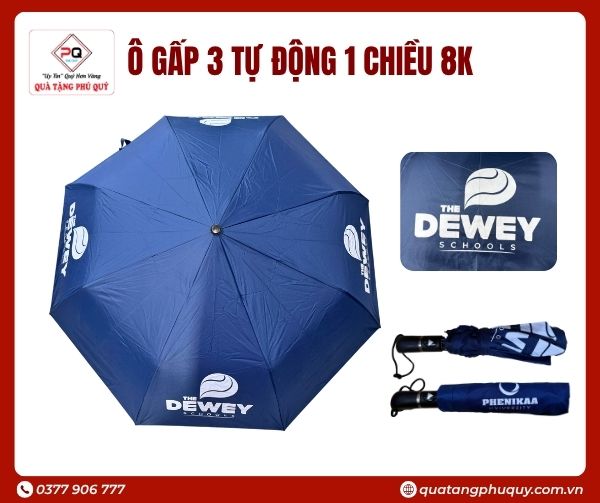 Ô dù gấp 3 tự động 1 chiều 8k in logo theo yêu cầu Ô dù gấp 3 tự động 1 chiều 8k in logo theo yêu cầu