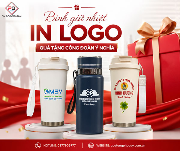 Bình giữ nhiệt in logo quà tặng công đoàn ý nghĩa Bình giữ nhiệt in logo quà tặng công đoàn ý nghĩa