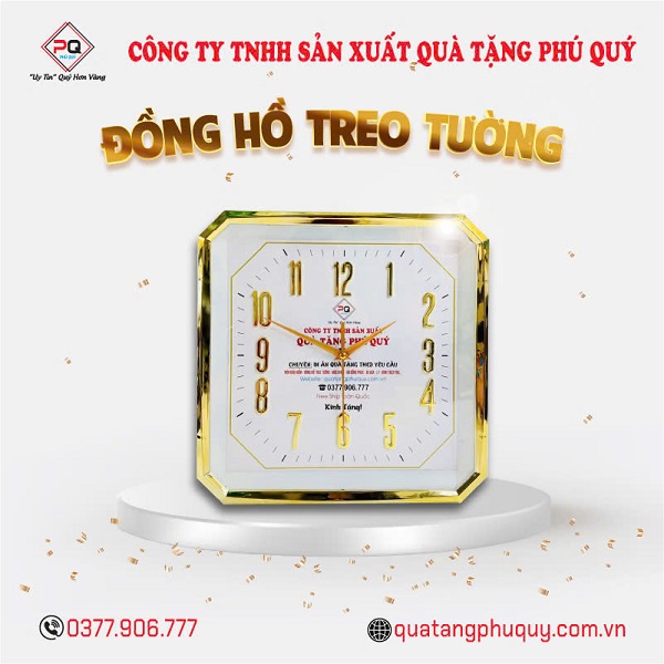 Đồng hồ treo tường in logo uy tín tại Công ty Phú Quý