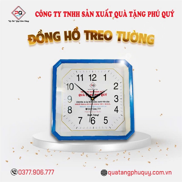 Đồng hồ treo tường in logo phù hợp làm quà tặng sự kiện
