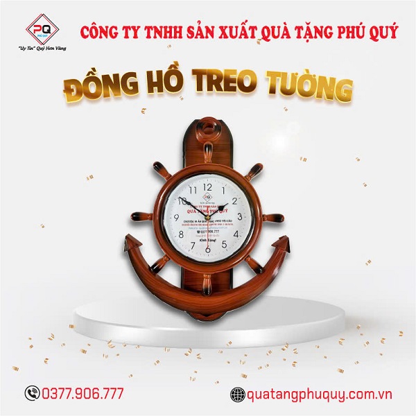 Phú Quý cung cấp đồng hồ treo tường in logo chất lượng